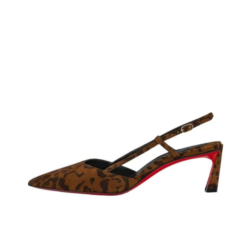 CL LUBOTING Condoroline Spool Heel High Heels 5.5cm Women's Leopard Print-0