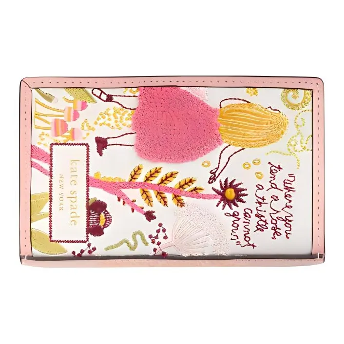 Kate Spade Storyteller Cow Leather Card Holder Wallet Women's Pink-1
