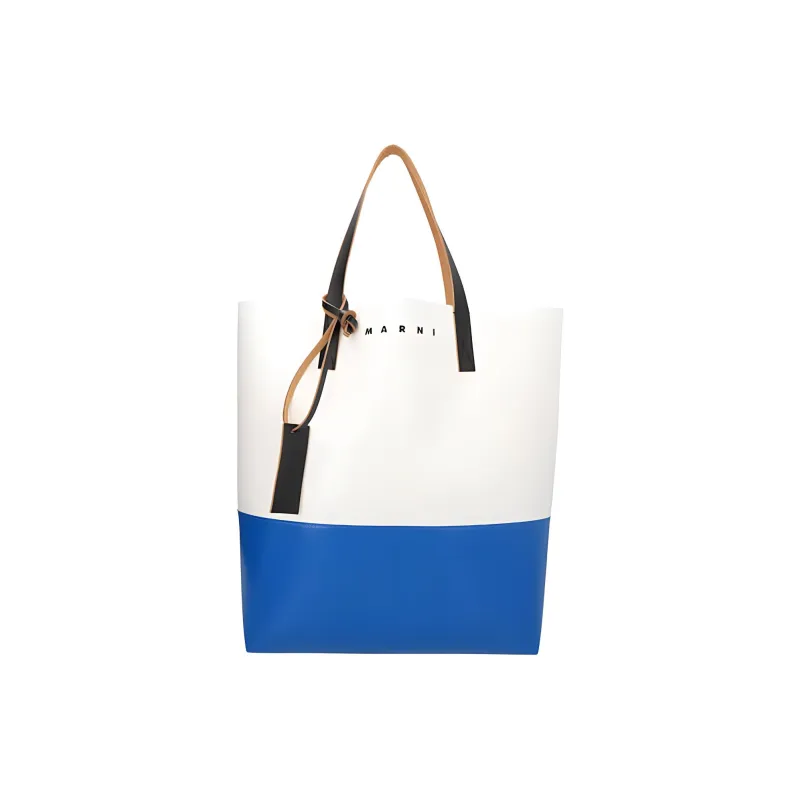 MARNI Tribeca Polyester Tote Bag Shopping Bag Shoulder Bag Handbag Regular Men's White/Blue-0