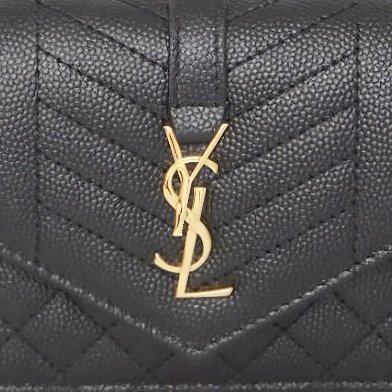 SAINT LAURENT Calfskin Wallet Women's Black-4