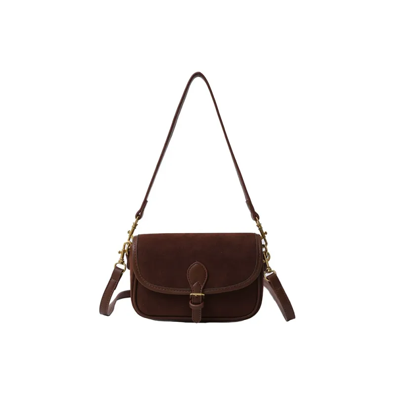HCXK Suede Crossbody Handbag, Shoulder Bag Women's Blue/Coffee-12