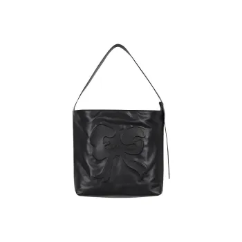 ELF SACK Polyester Tote Bag, Shopping Bag, Handbag, Shoulder Bag Medium Size Women's Black/Brown