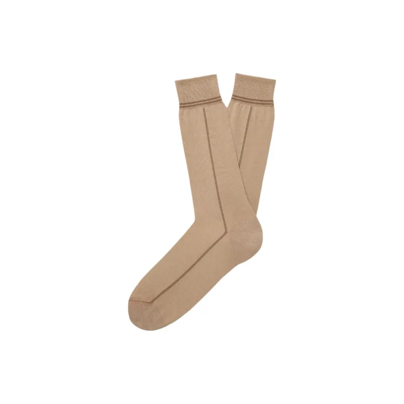 Zegna SS25 Knee High Socks Men's 1 Pack Archive Beige-0
