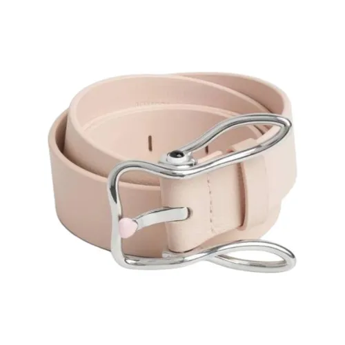 Bottega Veneta Calfskin Metal Leather Belts Unisex Pink Width 3.5CM