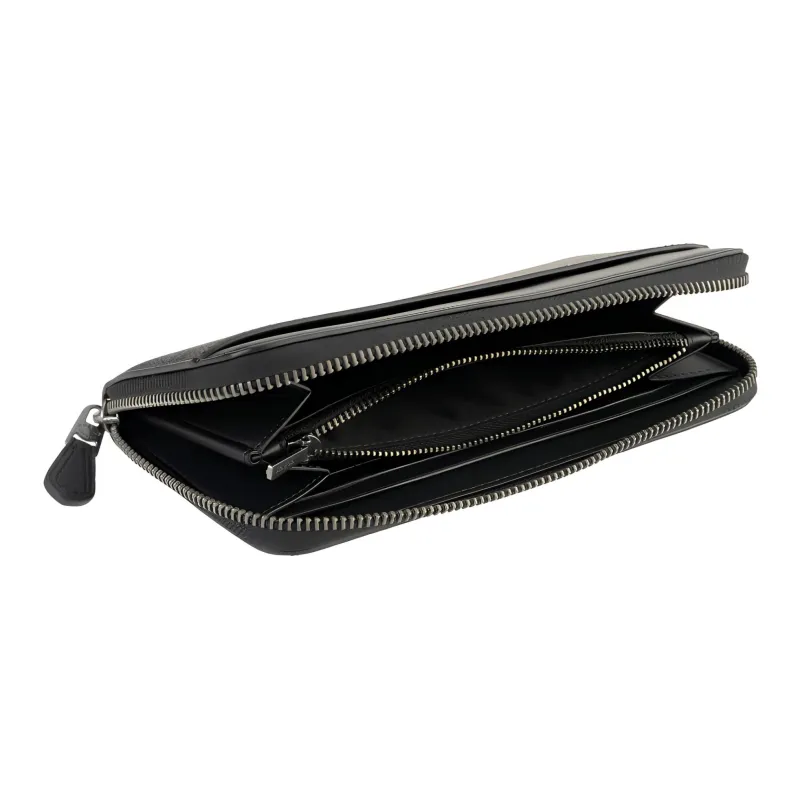 COACH Accordion Wallet Coated Canvas With Smooth Calfskin Wallet Men's Bronze & Charcoal & Black-4