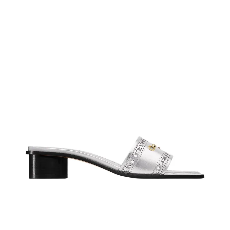 DIOR D-Lane Slide Slippers 3.5cm Women's Silver-1