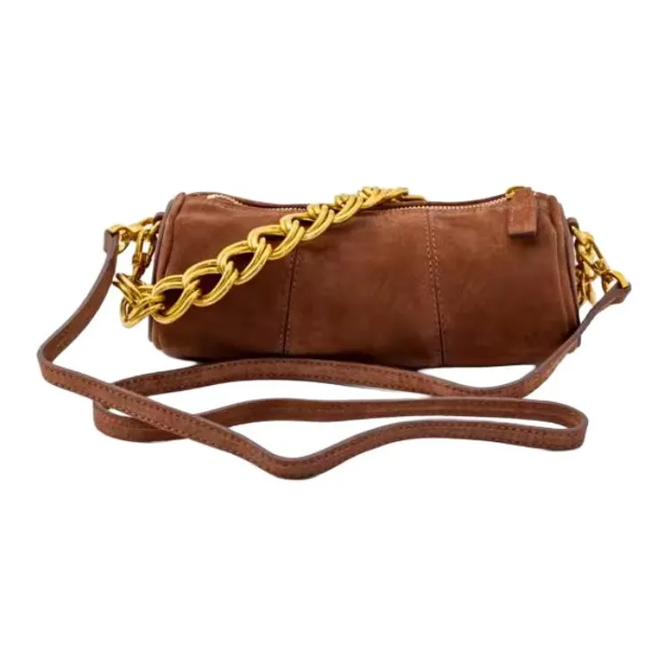 Manu Atelier Cow Leather Shoulder Bag Medium Size Women's Dark Brown-1