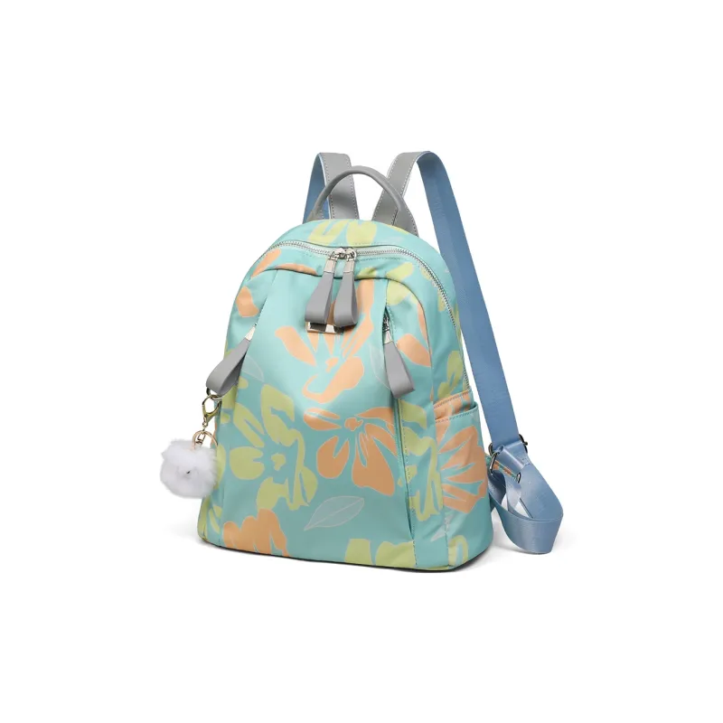 COMELY Fabric Backpack Regular Women's Floral Green-2