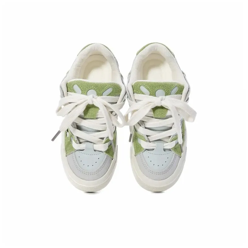 Teddy Bear Collection Coverage Slip Resistant And Abrasion Resistant Low Top Skateboard Shoes Women's Grassland Green-3