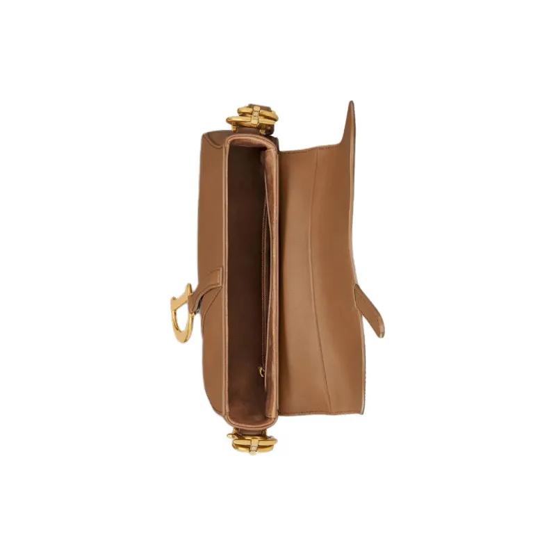 DIOR Saddle Calfskin Saddle Bag, Shoulder Bag Medium Size Women's Camel-4