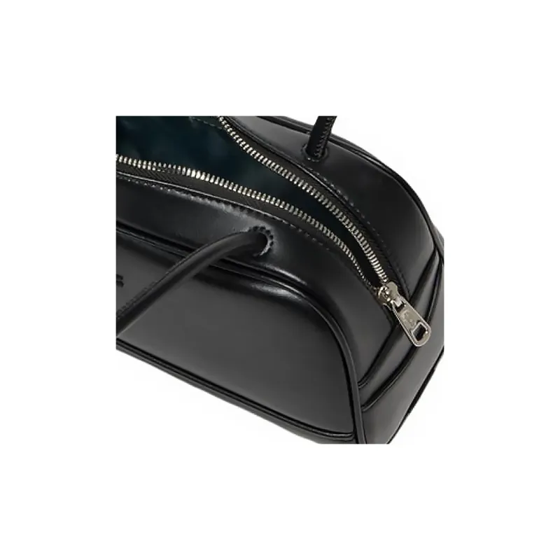 LACOSTE Cow Leather Handbag, Shoulder Bag Women's Black-4
