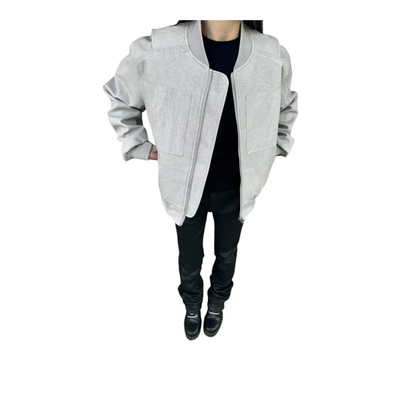 NOOING Jackets & Coats Unisex Light Gray-2