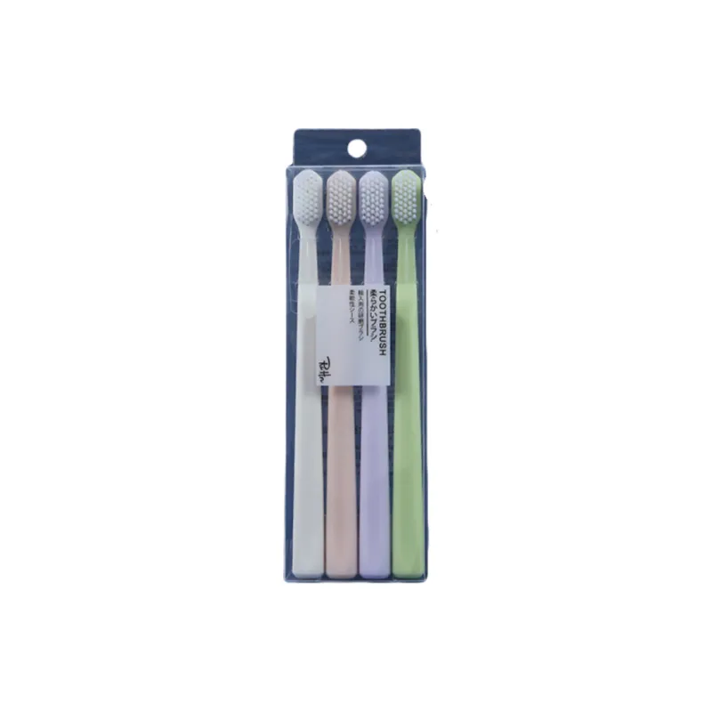 CHENYISHENG Minimalist Style Japanese Soft Bristle Toothbrush 4-Pack For Adults Matte Controller Soft Bristles-0