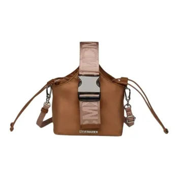 STEVE MADDEN Fabric Bucket Bags Shoulder Bag Crossbody Bag Handbag Medium Size Unisex Camel