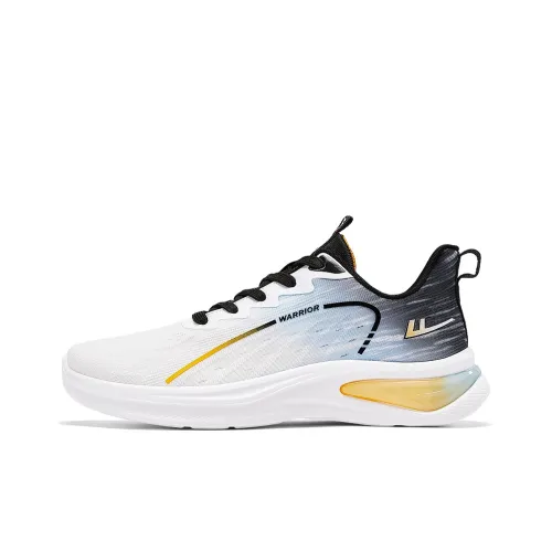 Warrior Cushioning, Breathable, Lightweight Low Top Casual Running Shoes Men's White Blue Black