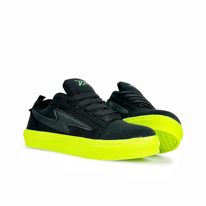 Rongchuan Low-Top Skateboard Shoes Unisex Black Green-3