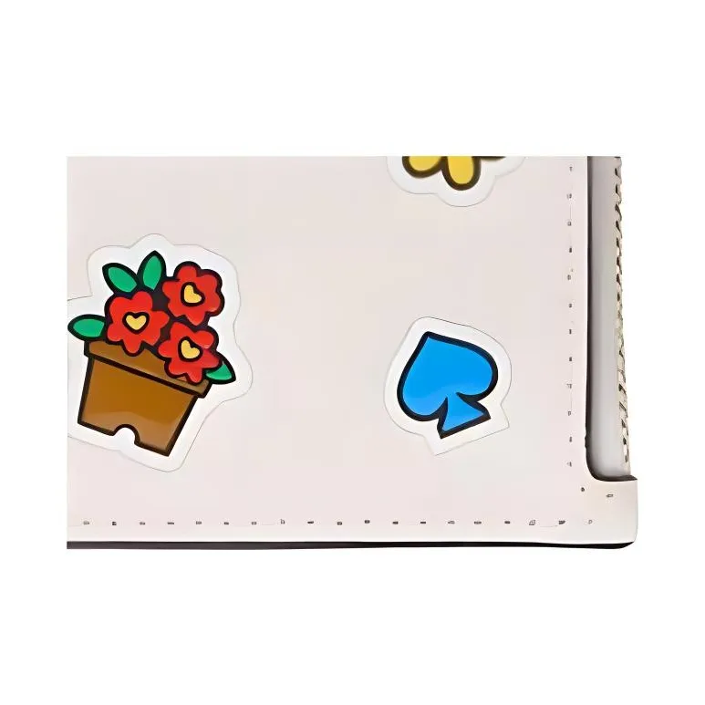 Kate Spade Hello Kitty Collaboration Cow Leather Key Pouch Card Holder Trumpets Women's White-4