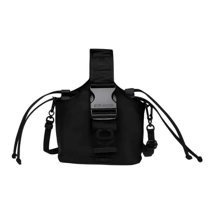 STEVE MADDEN Fabric Bucket Bags Shoulder Bag Crossbody Bag Handbag Medium Size Unisex Black-0