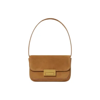 Loeffler Randall Cow Leather Shoulder Bag Medium Size Women's Dark Khaki