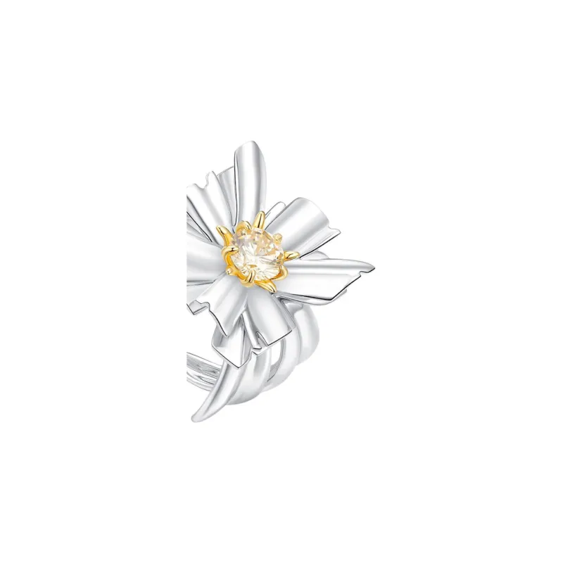 YVMIN 18K Gold 5A Sparkling Zircon Rings Unisex Silver-1