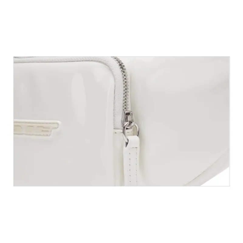 LACOSTE PU Saddle Bag Shoulder Bag Crossbody Bag Medium Size Unisex Cream White-3
