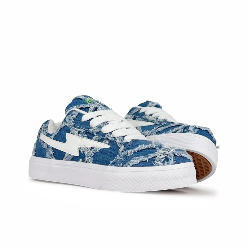 Rongchuan Anti-Slip And Wear-Resistant Lightweight Balance Low-Top Skateboard Shoes Unisex Blue Denim-2