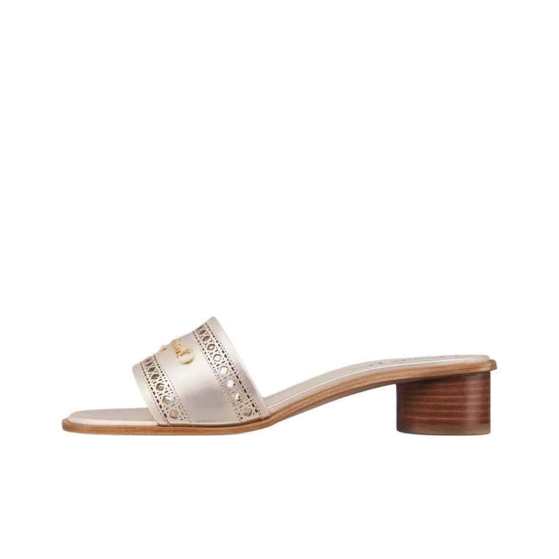 DIOR D Lane Slide Slippers 3.5cm Women's Gold-0