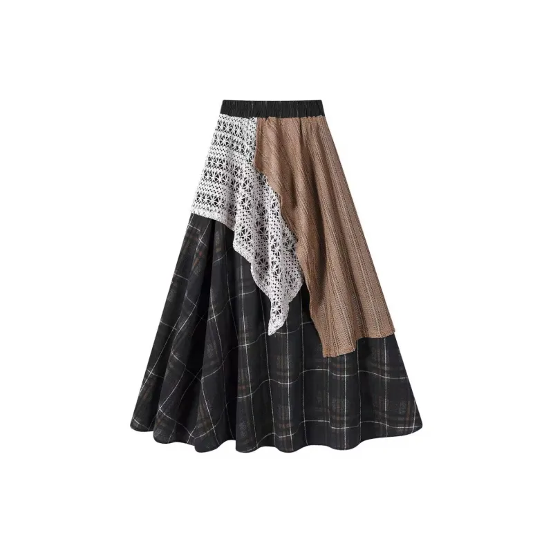 Vine Color Casual Long Skirt Women's-7