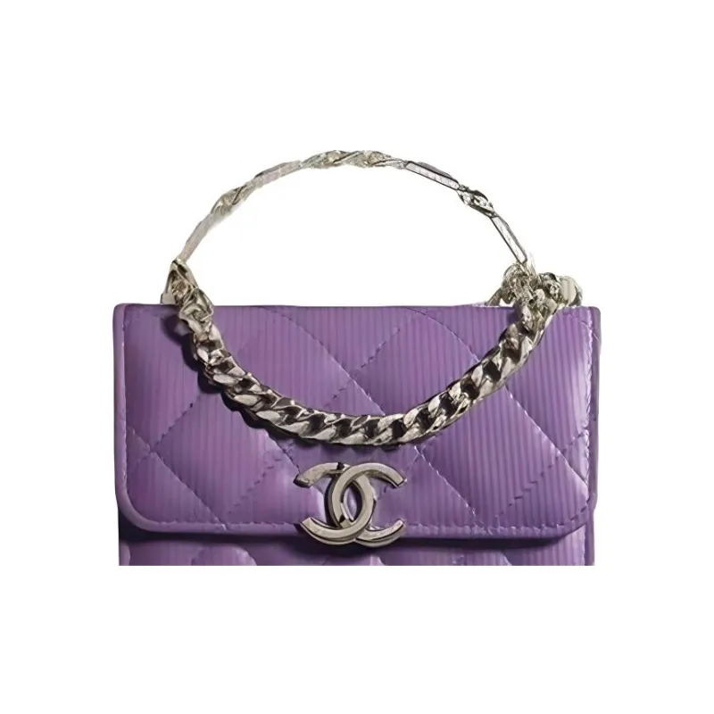 CHANEL 22SS Sheepskin Handbag, Shoulder Bag, Crossbody Bag Mini Women's Purple-1
