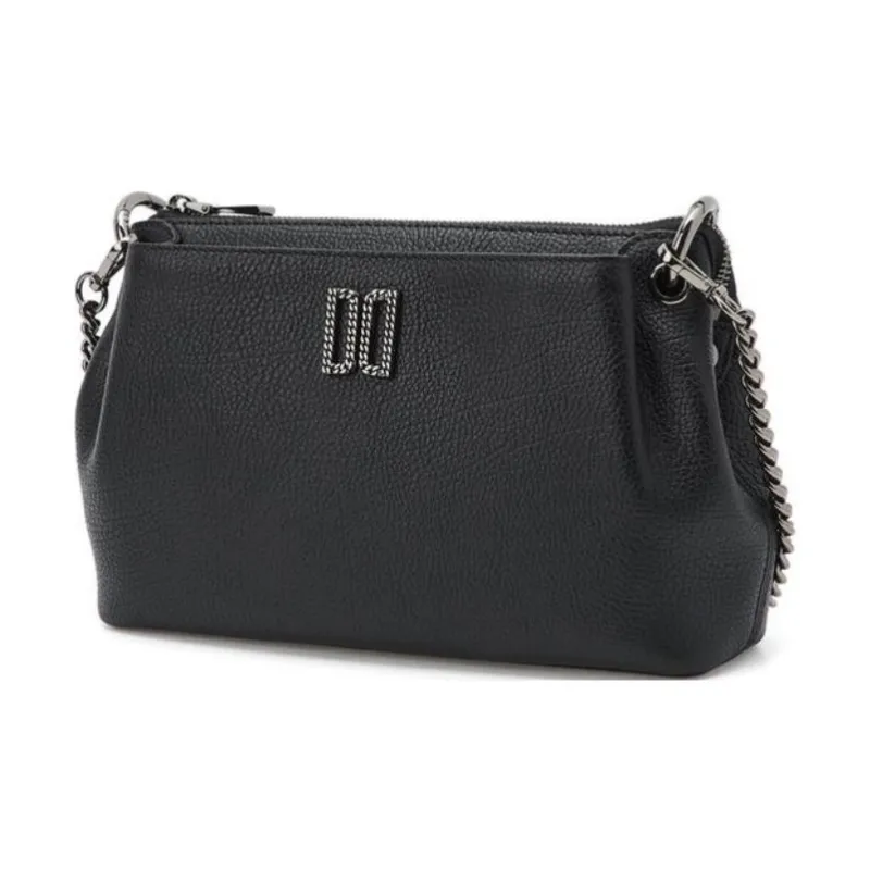 DAKS Cow Leather Crossbody Bag Shoulder Bag Women's Black-1