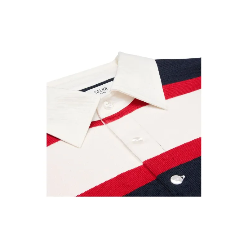 CELINE Blason Rugby Polo Shirt In Striped Jersey-2