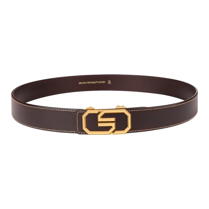 CATELLES Cowhide Stainless Steel Leather Belts Men's 3.5cm-11