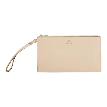 Furla Leather Envelope Bag Clutches Women's Light Pink