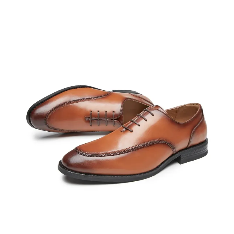 Kaltendin Cow Leather Commute Vintage Elegant Minimalist Style Comfortable Dress Shoes Men's-10