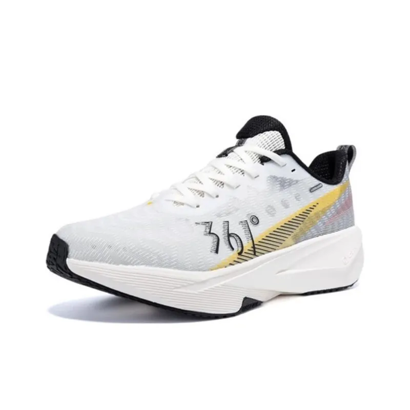 361° Wear-Resistant Rebound Breathable Low-Top Sprint Running Shoes Men's White Black Yellow-2