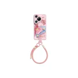 Oil Paintings Half-Color Butterfly Pink Short Lanyard