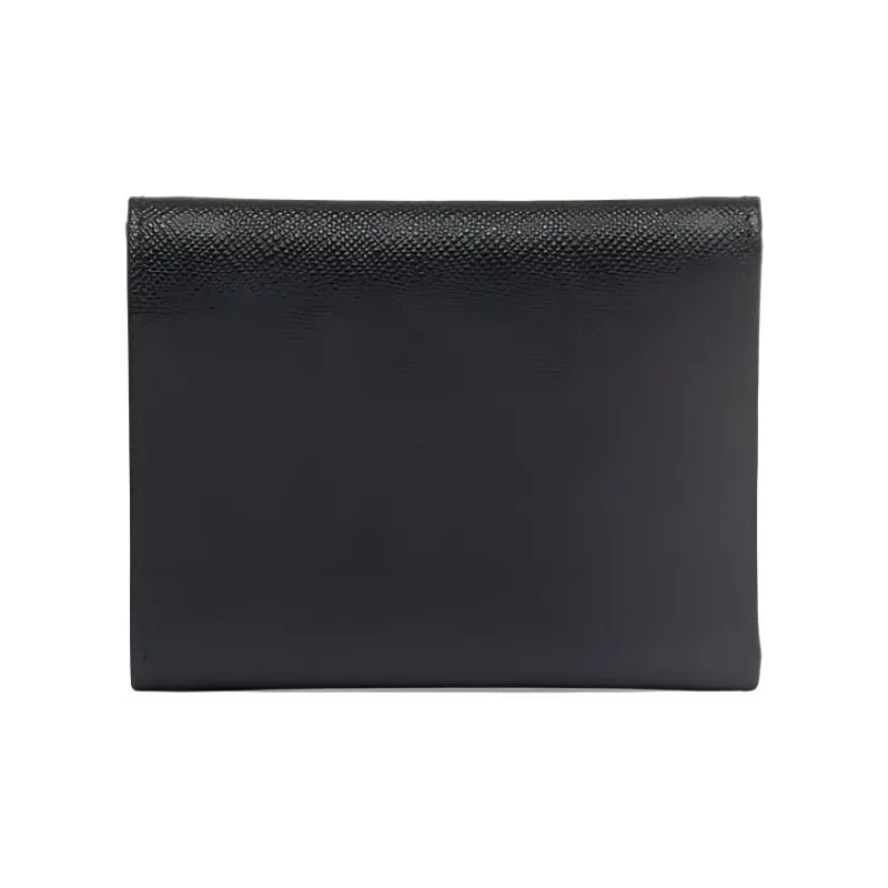 PRADA Saffiano Leather Wallet Trumpets Men's Black-1