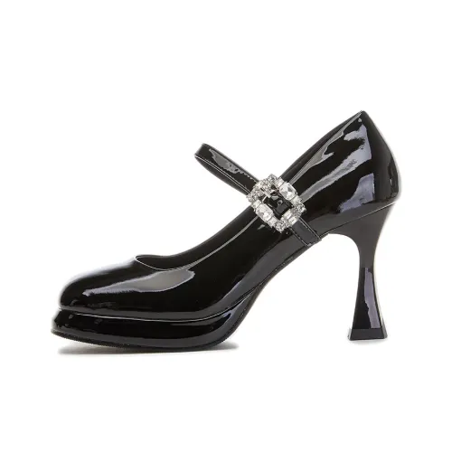 POOQ Chunky Heel High Heels 8.5CM Women's