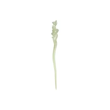 Jade Said Hetian Jade Hairpin Pale Greenish White Jade Unisex