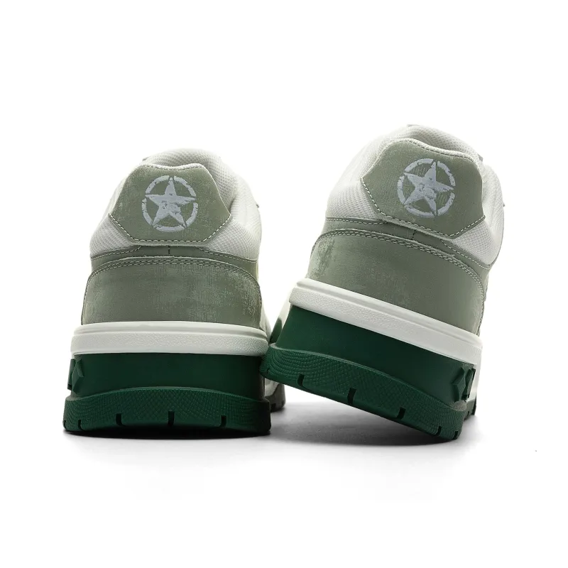 JEEP SPIRIT Skateboard Shoes Men Low Top Dragon Well Green-2