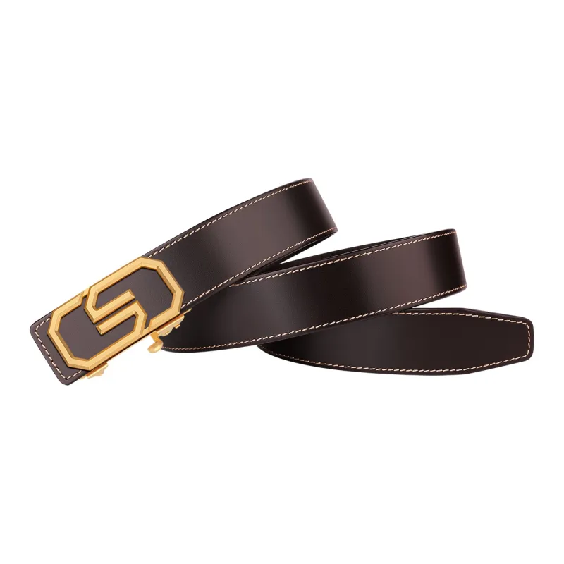 CATELLES Cowhide Stainless Steel Leather Belts Men's 3.5cm-10