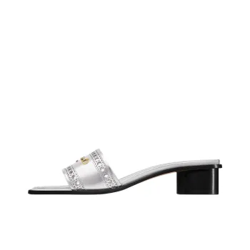DIOR D Lane Slide Slippers 3.5cm Women's Silver