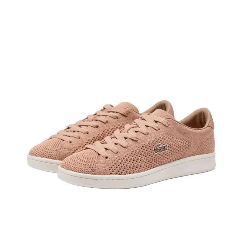 LACOSTE Carnaby Set Anti Slip Wear Resistant Low Top Skateboard Shoes Women's Pink-2