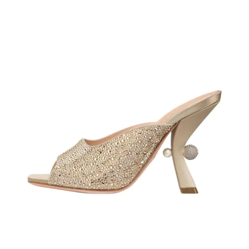 DIOR Tribales Slide Slippers 10cm Women's Beige