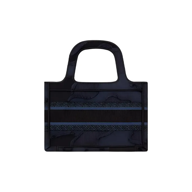 DIOR BookTote Canvas Handbag Mini Women's Blue-2