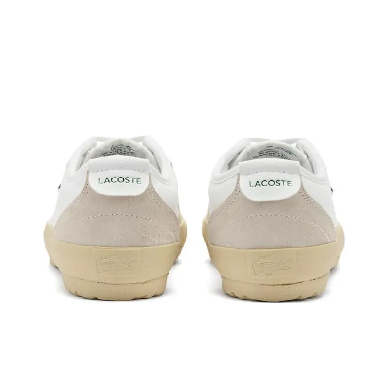 LACOSTE Low-Top Canvas Shoes Women's White Brown-2