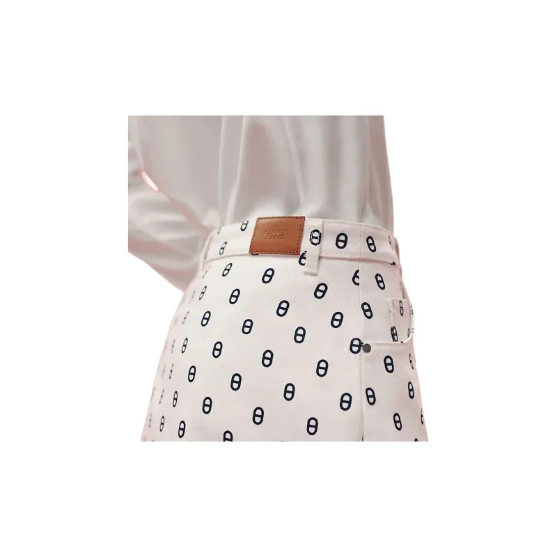 HERMES SS23 Casual Short Skirts Women's Gray White-3