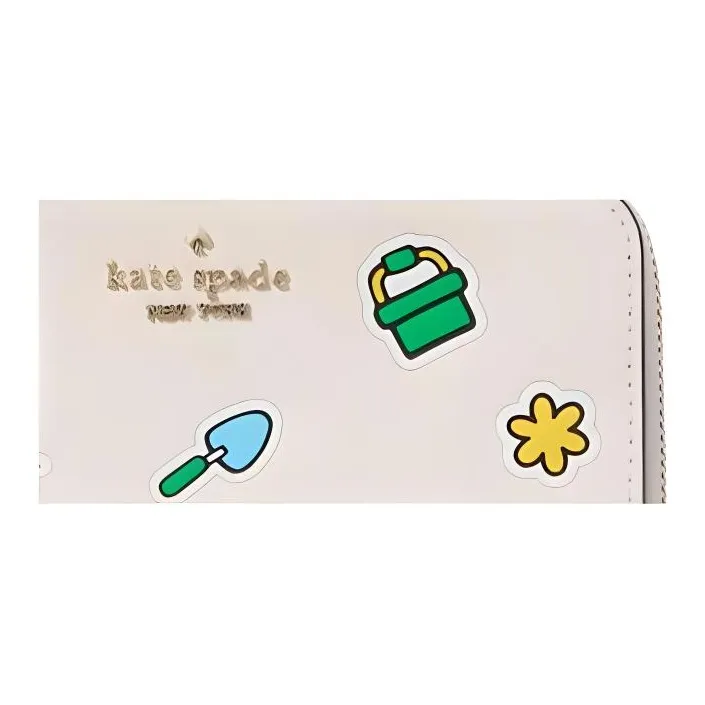Kate Spade Hello Kitty Collaboration Cow Leather Key Pouch Card Holder Trumpets Women's White-3