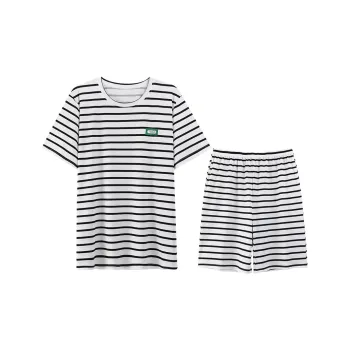 Lan Miao Pajama Set Men's Black White