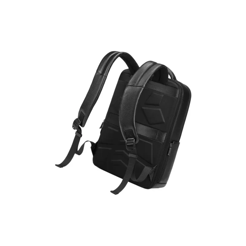 HLA Top Grain Cow Leather Laptop Bag Backpack Regular Men's Classic Black-2